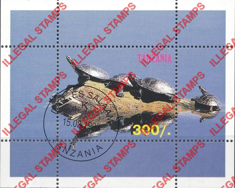 Tanzania 1998 Turtles Illegal Stamp Souvenir Sheet of 1