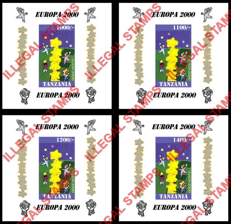 Tanzania 2000 EUROPA Illegal Stamp Deluxe Sheets