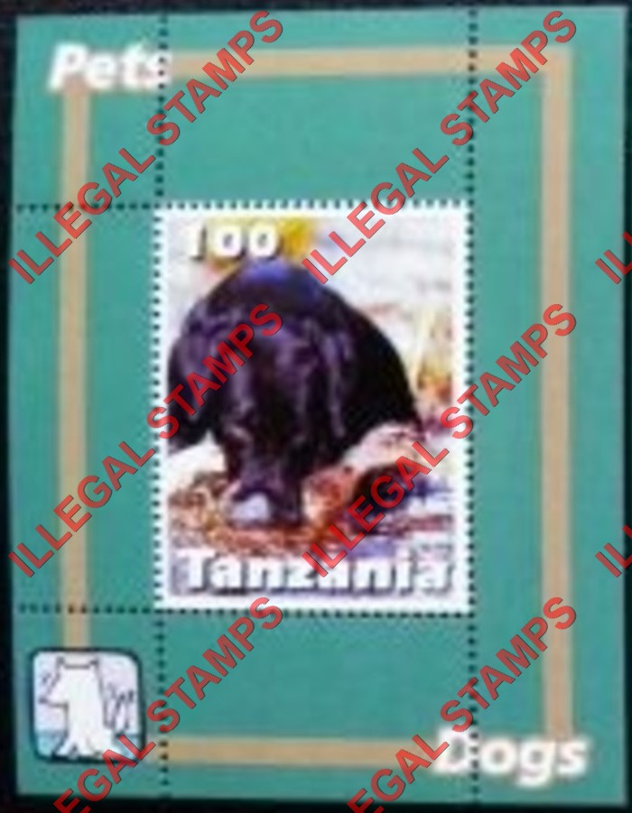 Tanzania 2003 Dogs Illegal Stamp Souvenir Sheet of 1