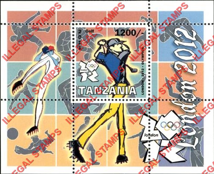 Tanzania 2011 Olympic Games in London in 2012 Illegal Stamp Souvenir Sheet of 1