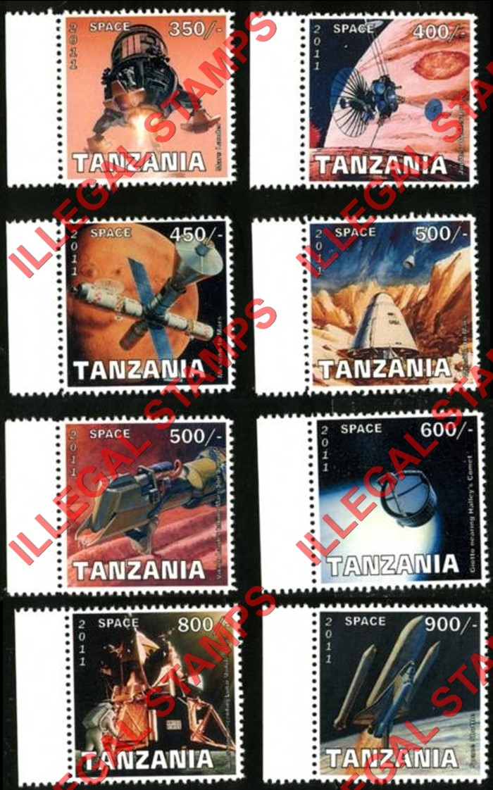 Tanzania 2011 Space Illegal Stamp Set of 8