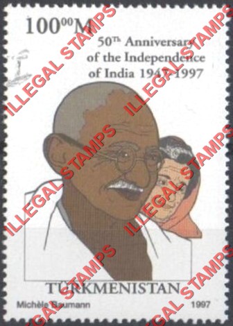 Turkmenistan 1997 International Events Princess Diana Illegal Gandhi Single Stamp inscribed Michele Baumann