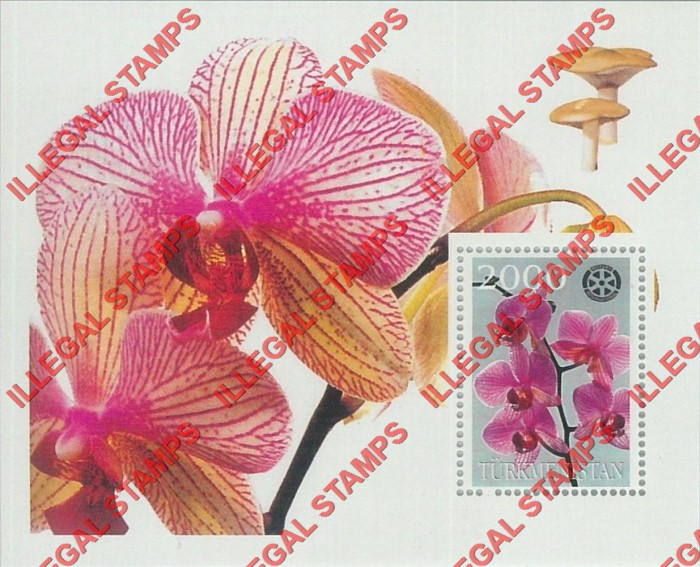 Turkmenistan 1997 Orchids Illegal Stamp Souvenir Sheet of 1