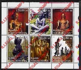 Turkmenistan 1997 Religious Idols Illegal Stamp Souvenir Sheet of 6