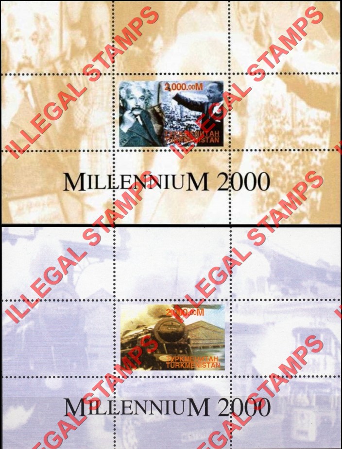 Turkmenistan 1999 Millenium 2000 Series Illegal Stamp Souvenir Sheets of 1 (Part 1)
