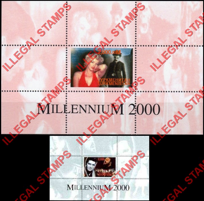 Turkmenistan 1999 Millenium 2000 Series Illegal Stamp Souvenir Sheets of 1 (Part 2)