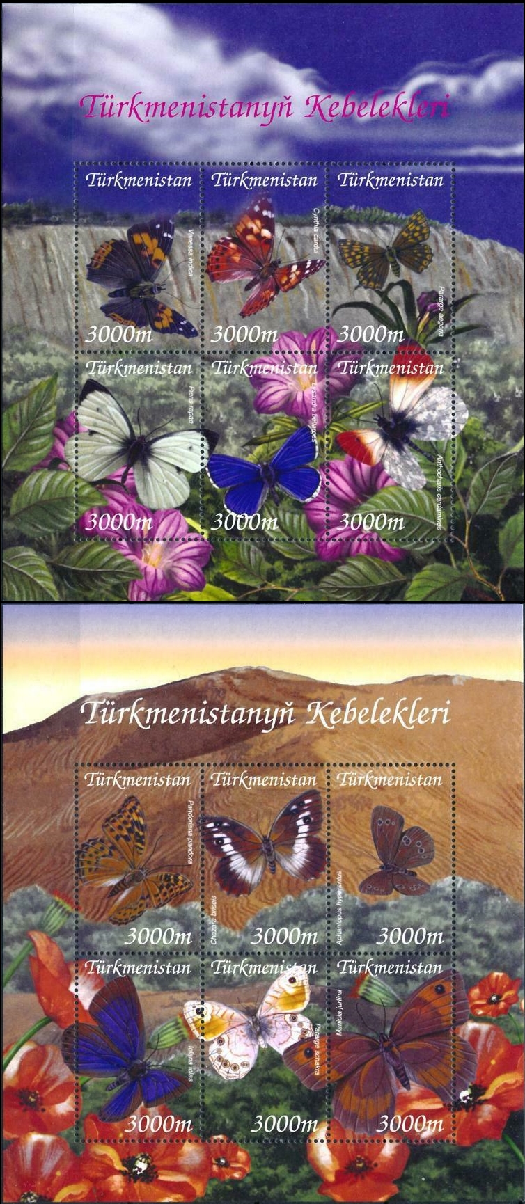 Turkmenistan 2002 Butterflies of Turkmenistan Scott Catalog No. 91-92