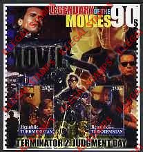 Turkmenistan 2002 Legendary Movies of the 90's Terminator 2 Judgement Day Illegal Stamp Souvenir Sheet of 2