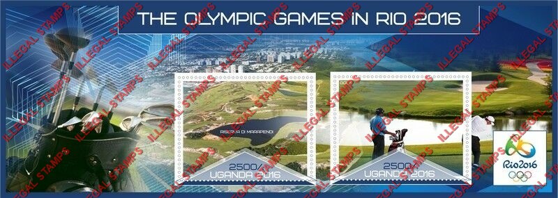 Uganda 2016 Olympic Games in Rio Illegal Stamp Souvenir Sheet of 2