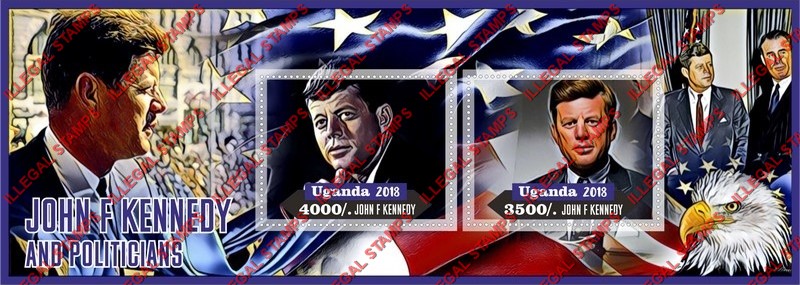 Uganda 2018 John F. Kennedy and Politicians Illegal Stamp Souvenir Sheet of 2