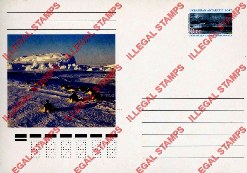 Ukrainian Antarctic Post 1998 Polar Life Counterfeit Illegal Stamp Postcard (Card 2)