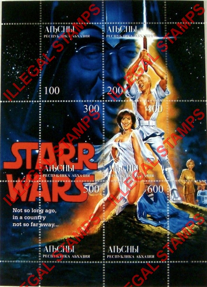 Abkhazia Star Wars Illegal Stamps