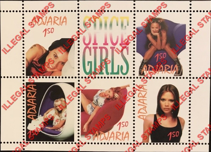 Adjaria 1999 Spice Girls Illegal Stamps