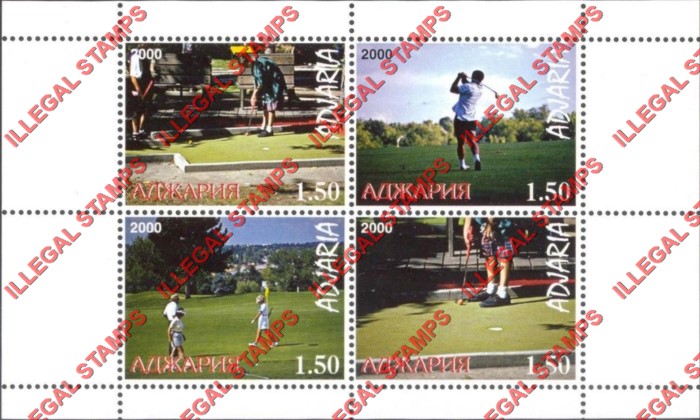 Adjaria 1999 Golfing Illegal Stamps