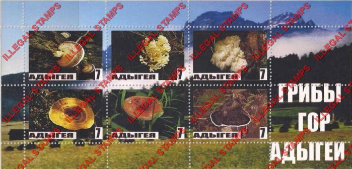 Republic of Adygea 2007 Mushrooms Illegal Stamps