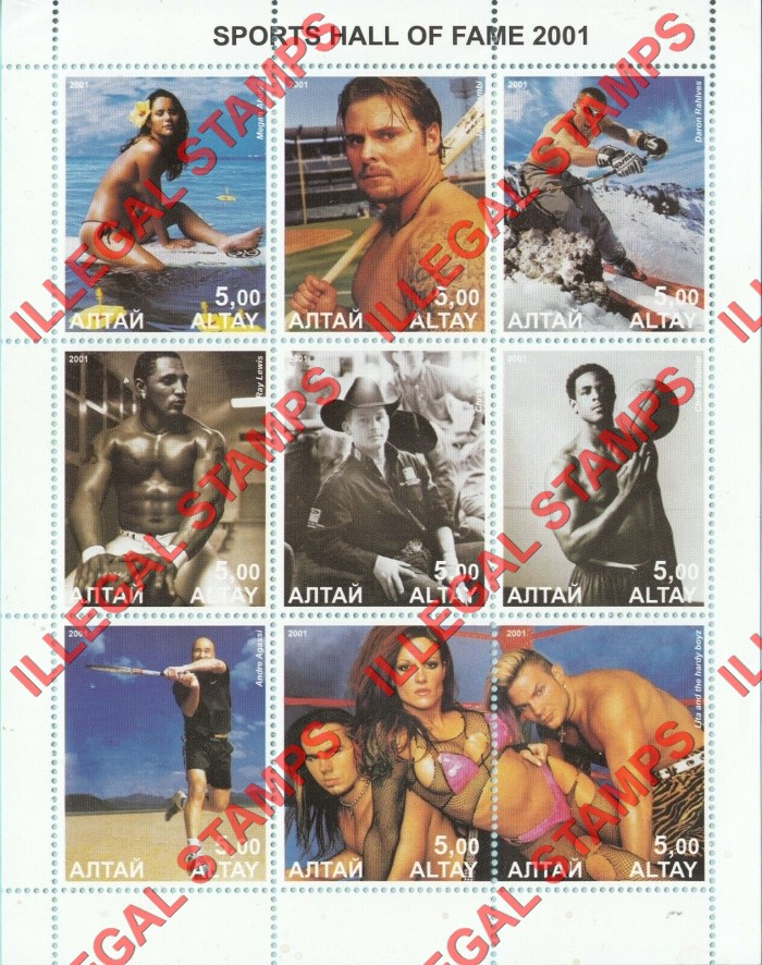 Altai Region 2001 Sports Hall of Fame Illegal Stamps