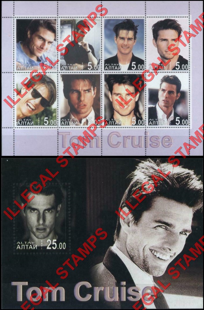 Altai Region 2002 Tom Cruise Illegal Stamps