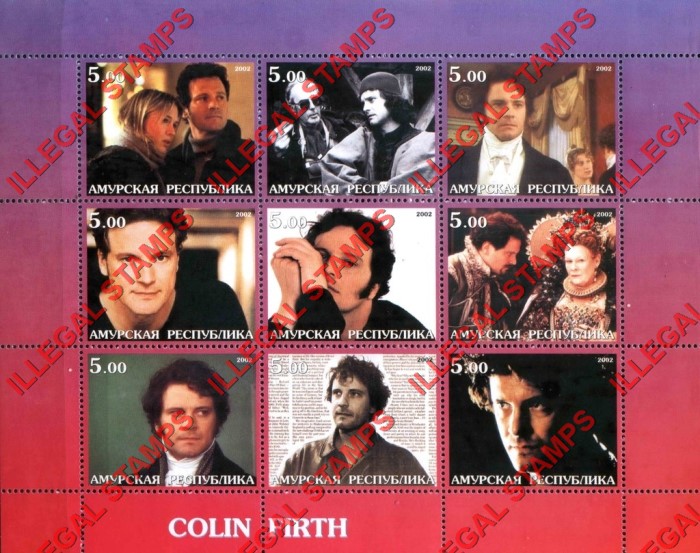 Amurskaya Province 2002 Colin Firth Illegal Stamps