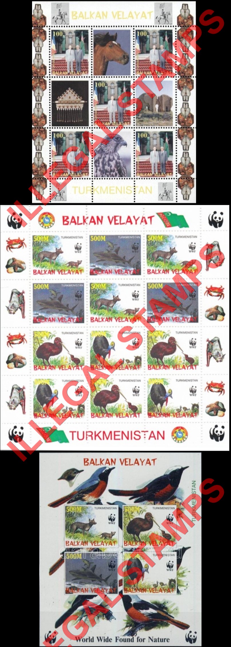 Balkan Velayat 1998 Illegal Stamps