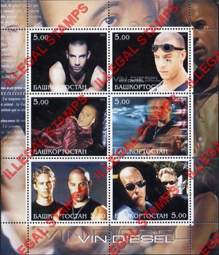 Republic of Bashkortostan 2002 Vin Diesel Illegal Stamps