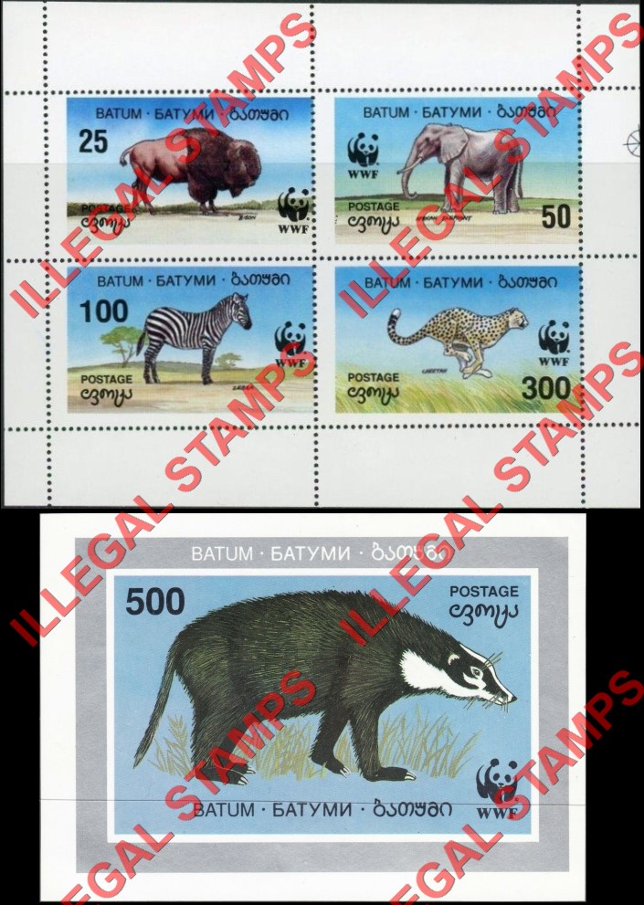 Batum 1994 Animals WWF Illegal Stamps