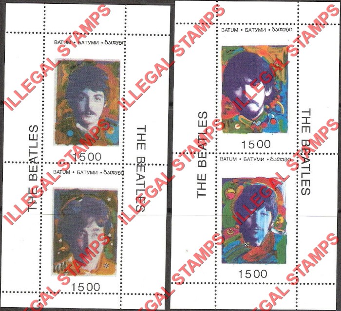 Batum 1998 The Beatles Illegal Stamps