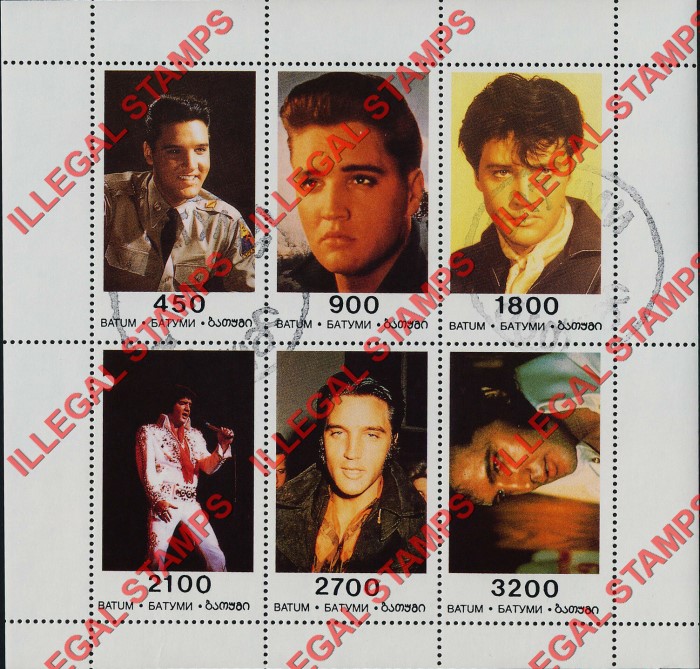 Batum 1999 Elvis Presley Illegal Stamps
