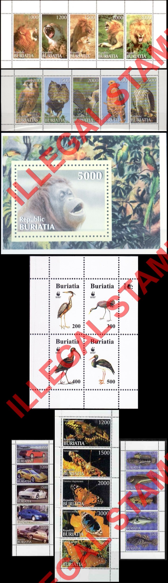 Republic of Buriatia 1996 Illegal Stamps