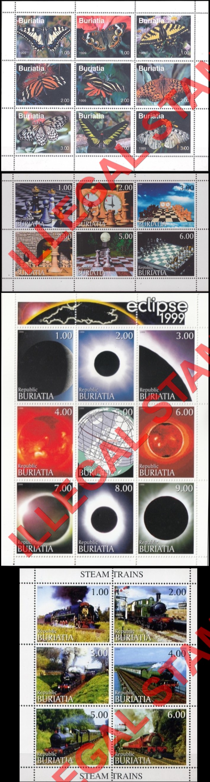 Republic of Buriatia 1999 Illegal Stamps