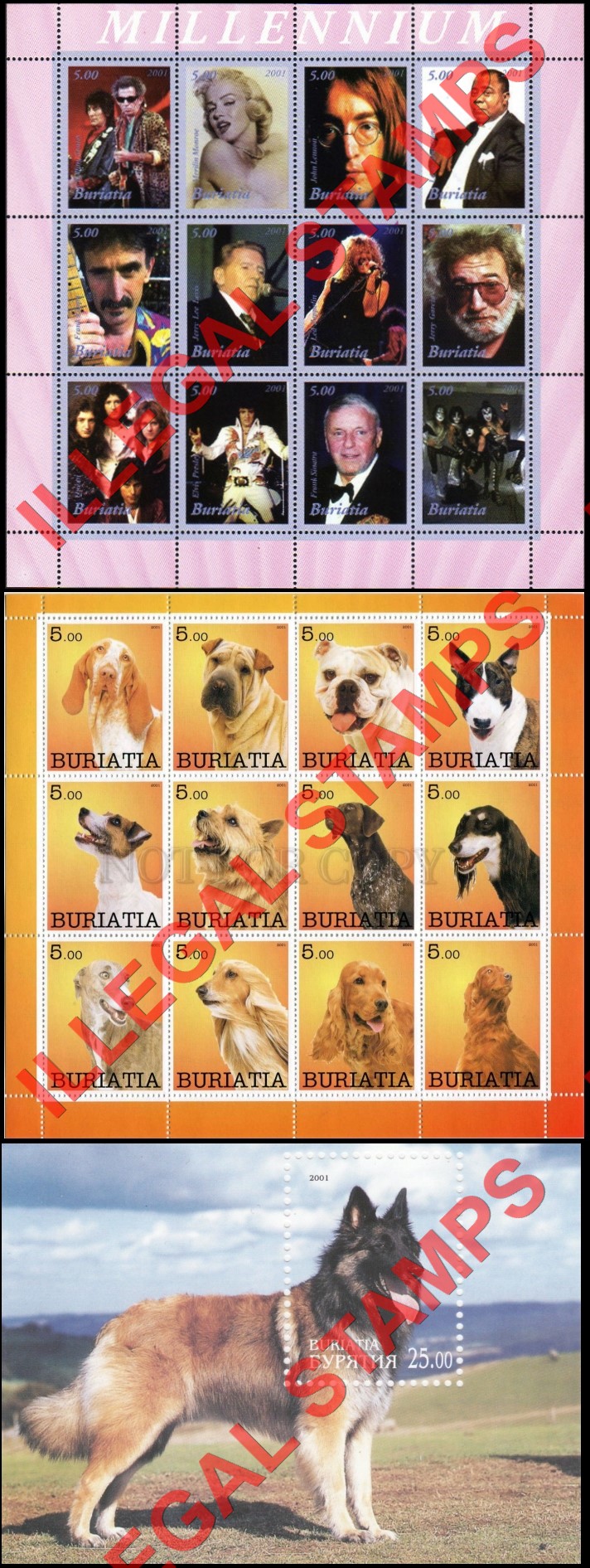 Republic of Buriatia 2001 Illegal Stamps