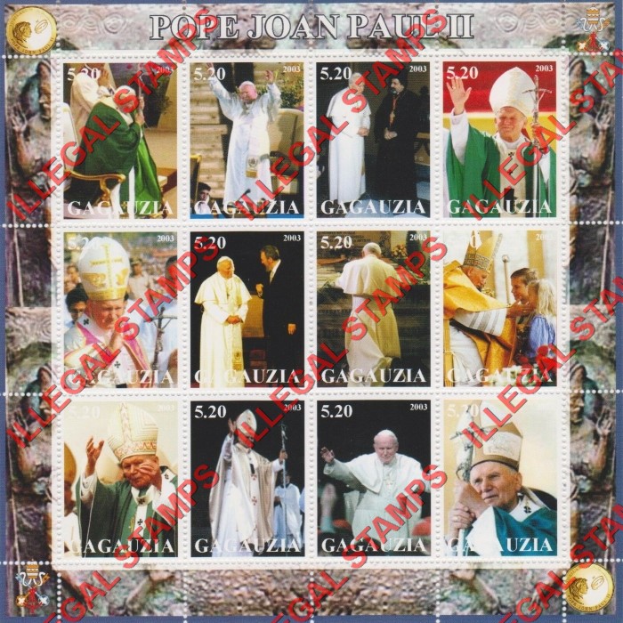 Gagauzia 2003 Pope John Paul II Illegal Stamps