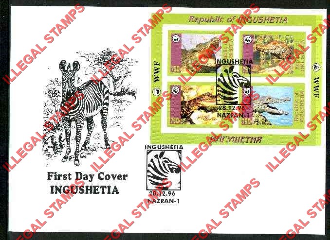 Republic of Ingushetia (Ingushia) 1996 WWF Illegal Stamp First Day Cover