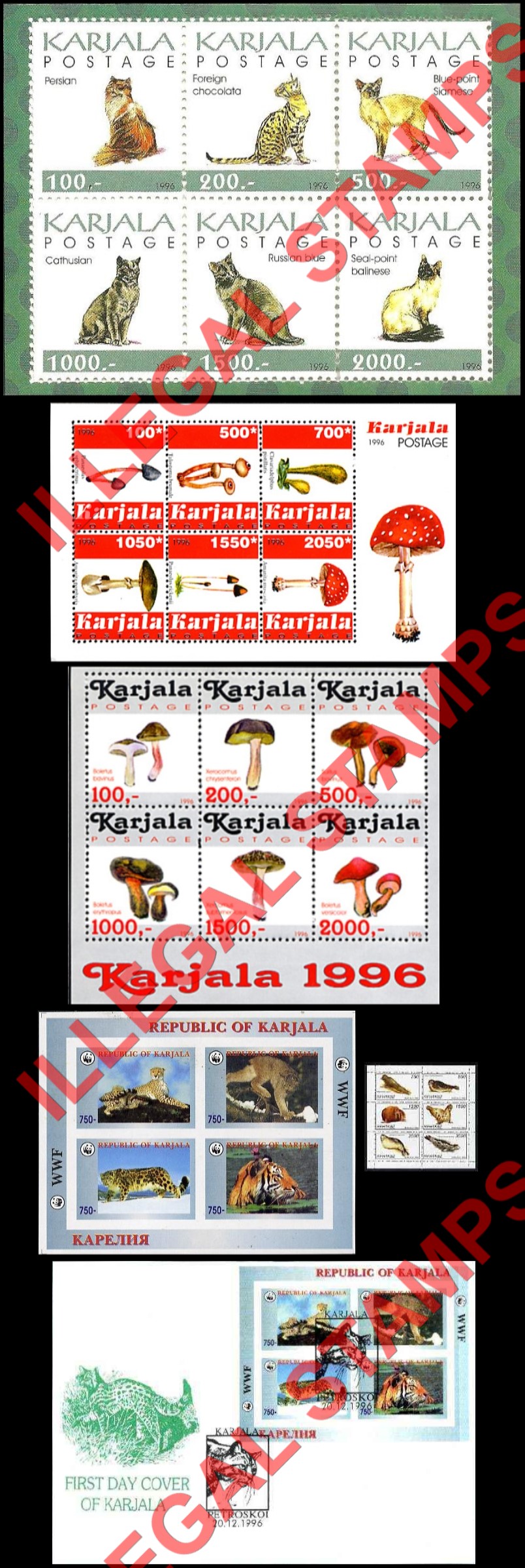 Karjala 1996 Illegal Stamps