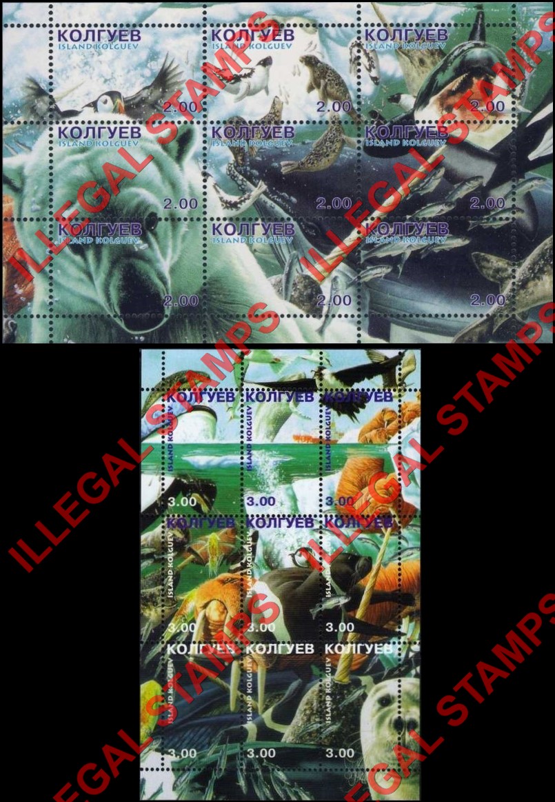 Kolguev Island 1999 Arctic Fauna Illegal Stamps