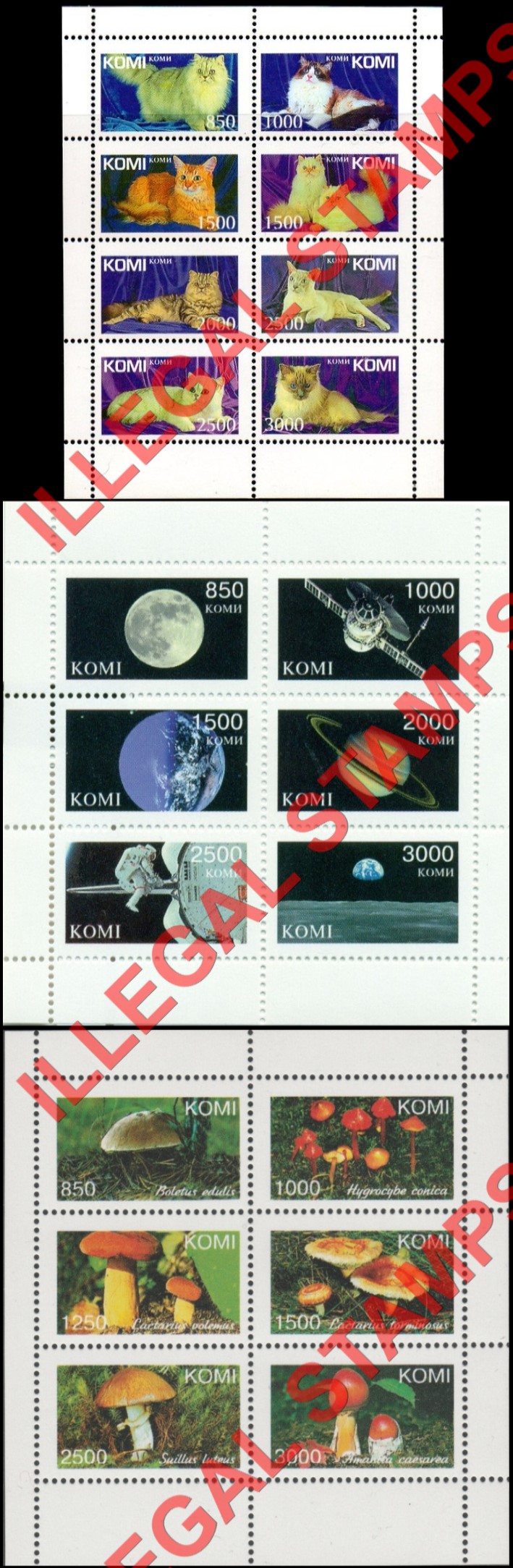 Komi Republic 1997 Counterfeit Illegal Stamps (Part 1)
