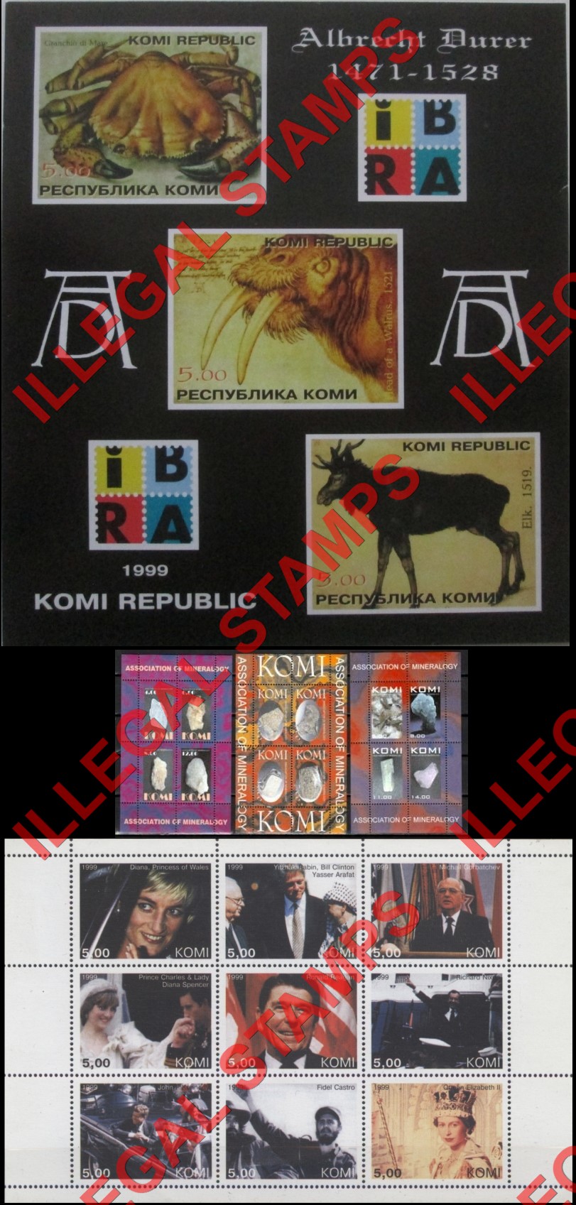 Komi Republic 1999 Counterfeit Illegal Stamps (Part 1)