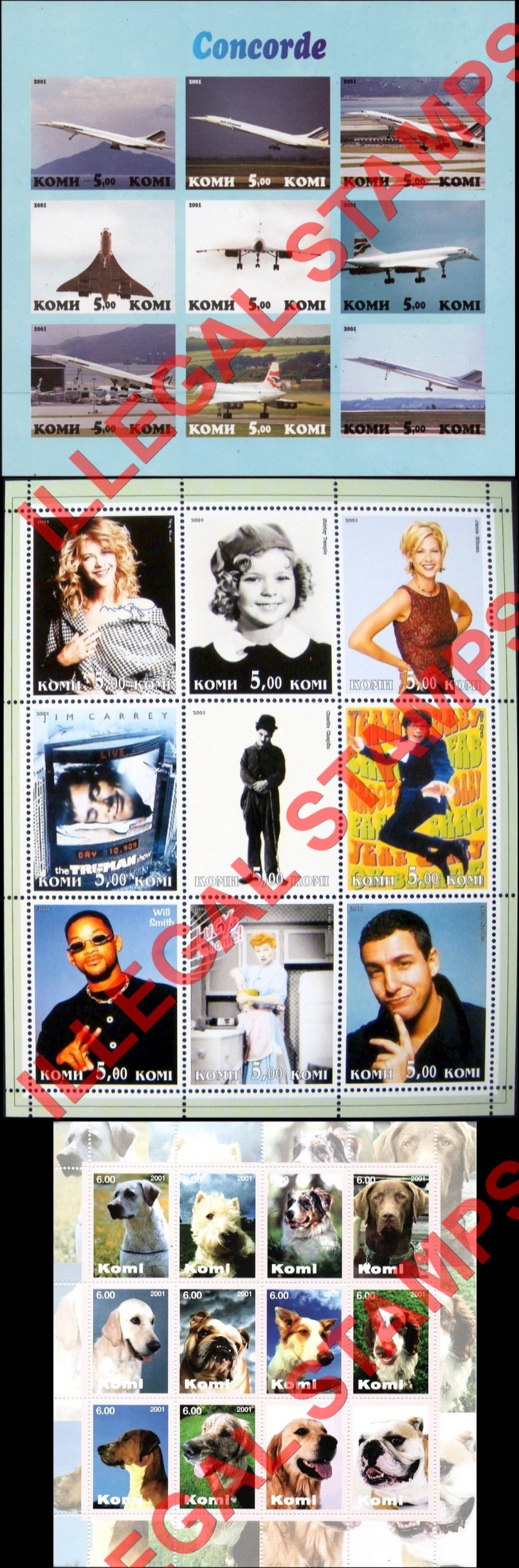 Komi Republic 2001 Counterfeit Illegal Stamps (Part 1)