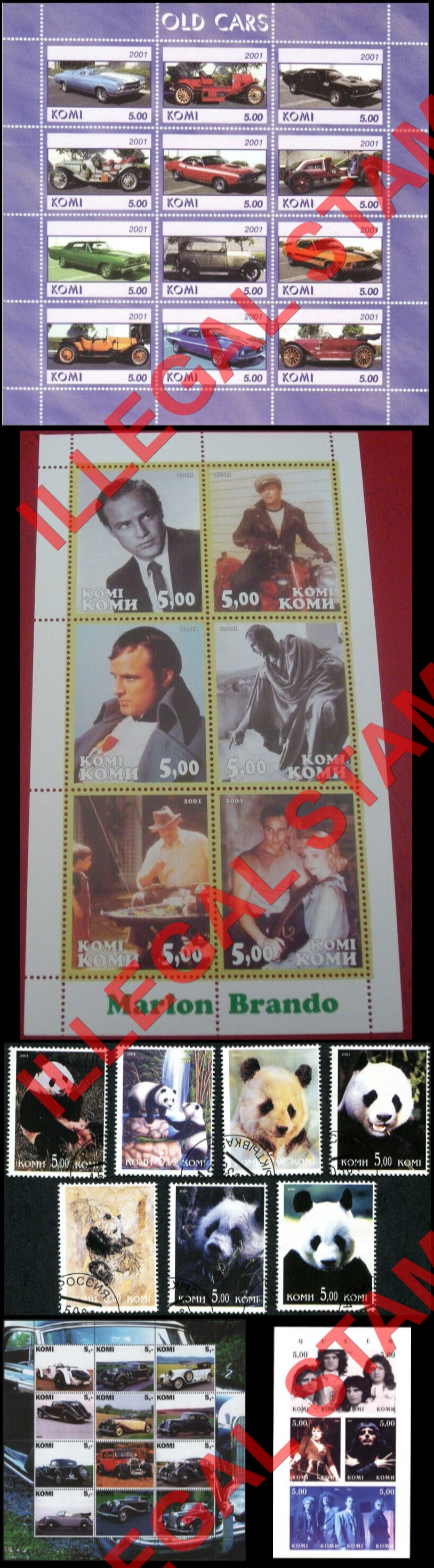 Komi Republic 2001 Counterfeit Illegal Stamps (Part 3)