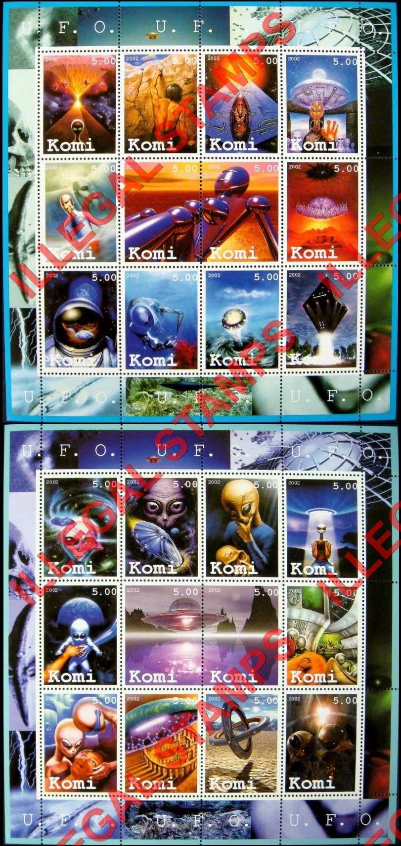 Komi Republic 2002 Counterfeit Illegal Stamps (Part 1)