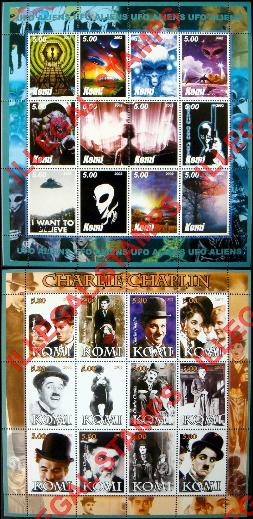 Komi Republic 2002 Counterfeit Illegal Stamps (Part 2)
