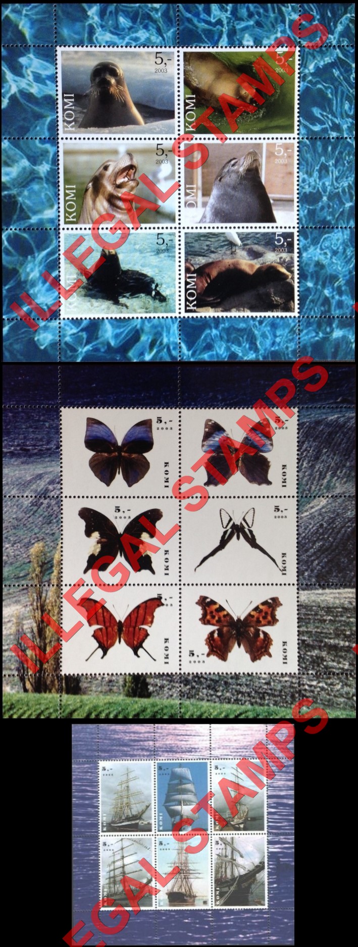 Komi Republic 2003 Counterfeit Illegal Stamps (Part 2)