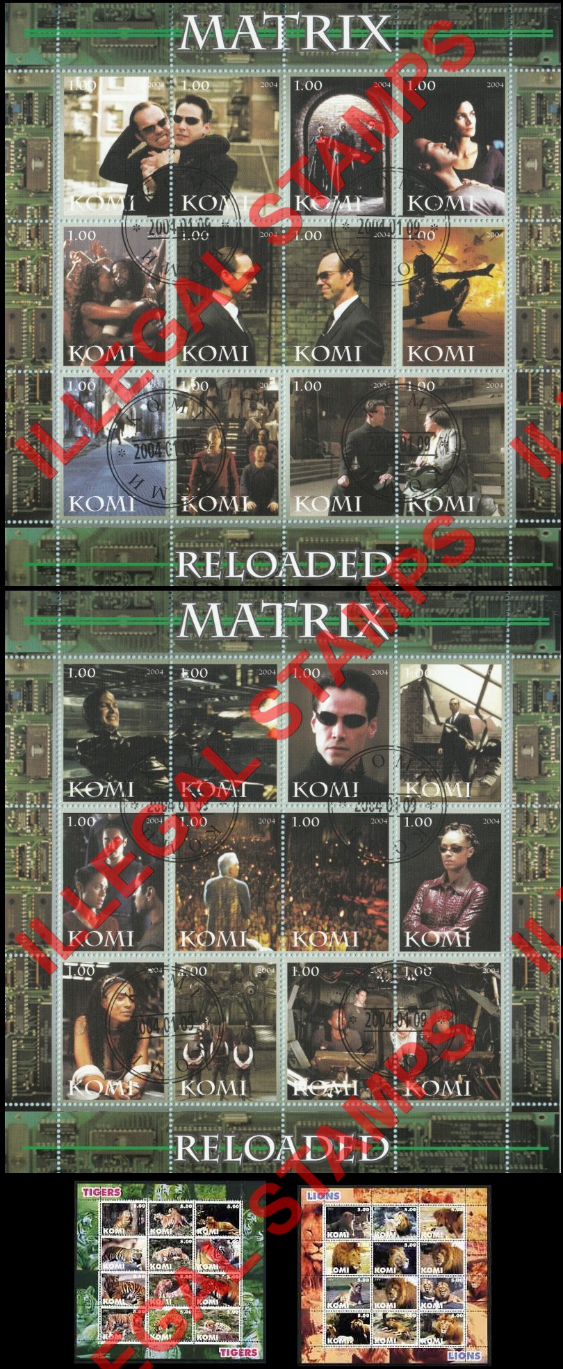 Komi Republic 2004 Counterfeit Illegal Stamps (Part 1)