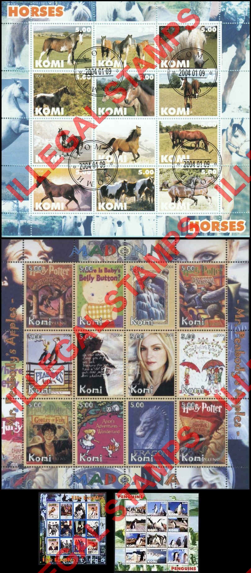 Komi Republic 2004 Counterfeit Illegal Stamps (Part 2)