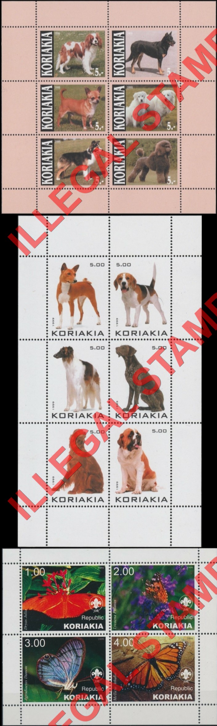 Autonomous Region of Koriakia 1999 Illegal Stamps (Part 1)