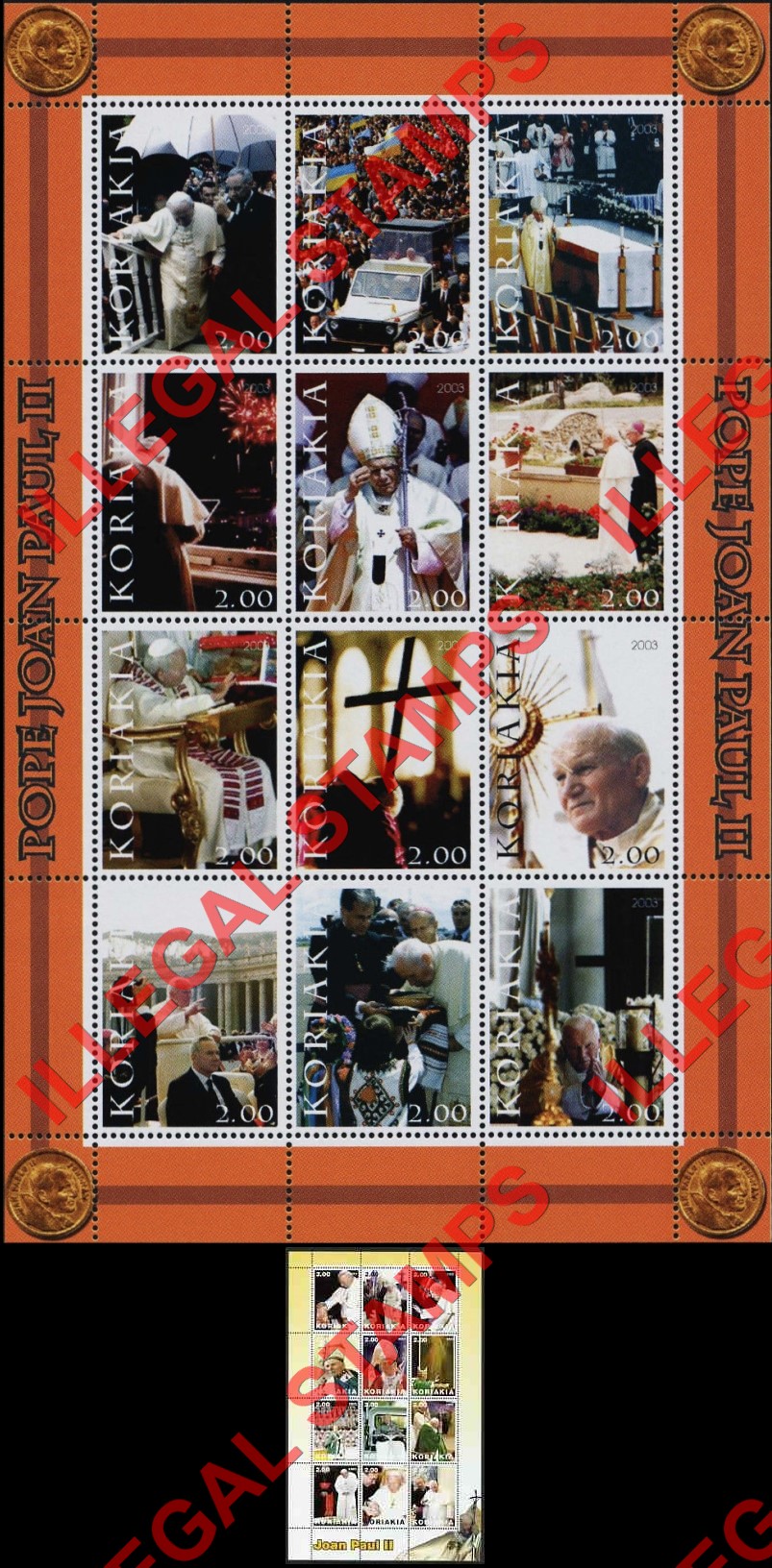 Autonomous Region of Koriakia 2003 Illegal Stamps