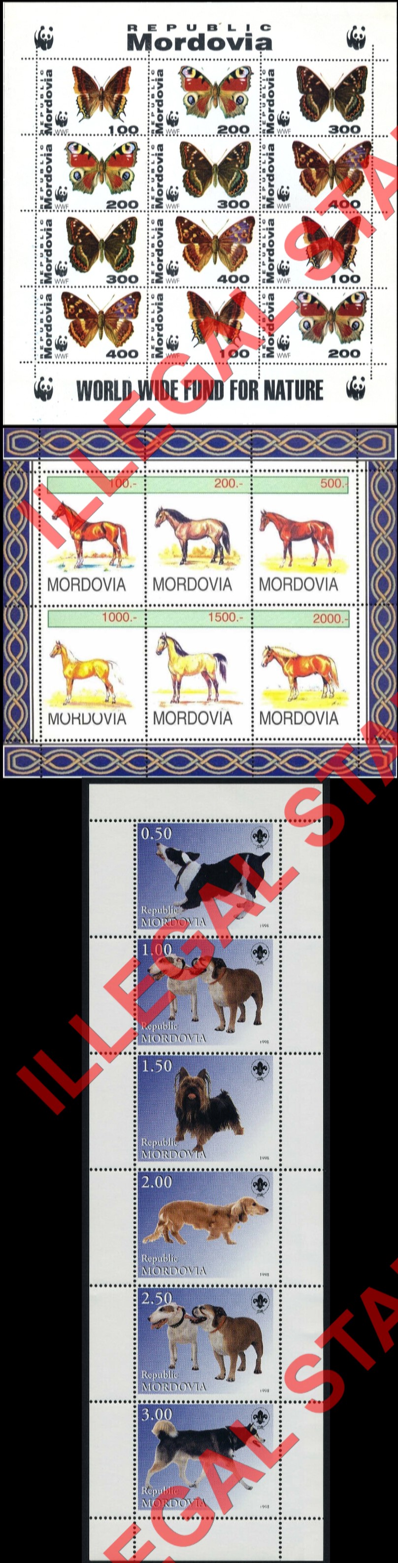 Republic of Mordovia 1998 Counterfeit Illegal Stamps (Part 1)