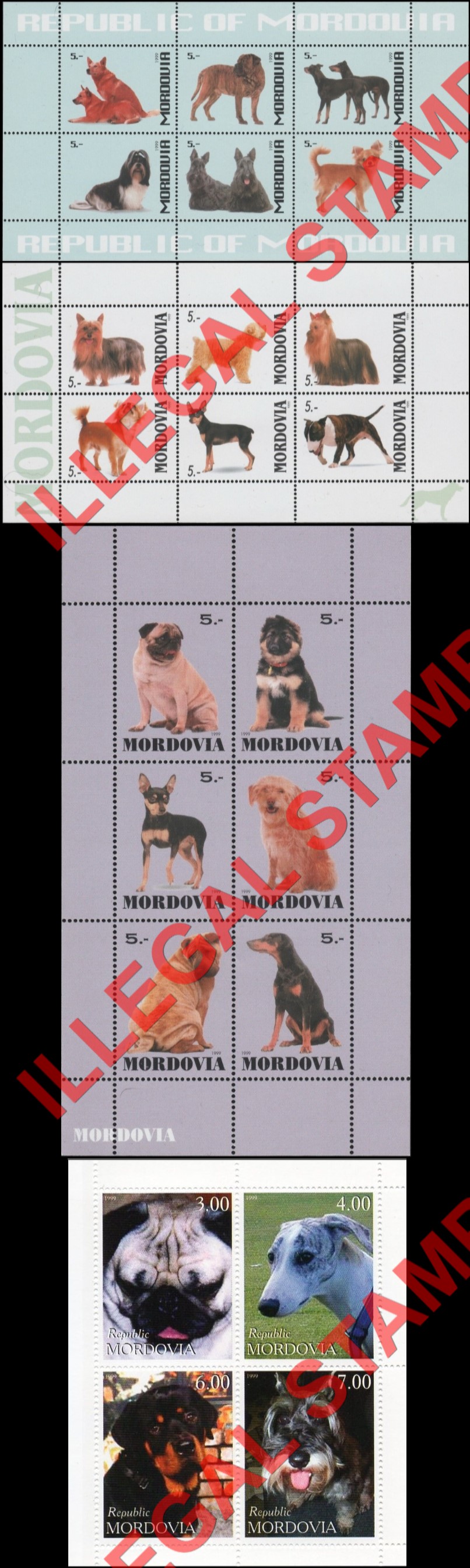 Republic of Mordovia 1999 Counterfeit Illegal Stamps (Part 1)