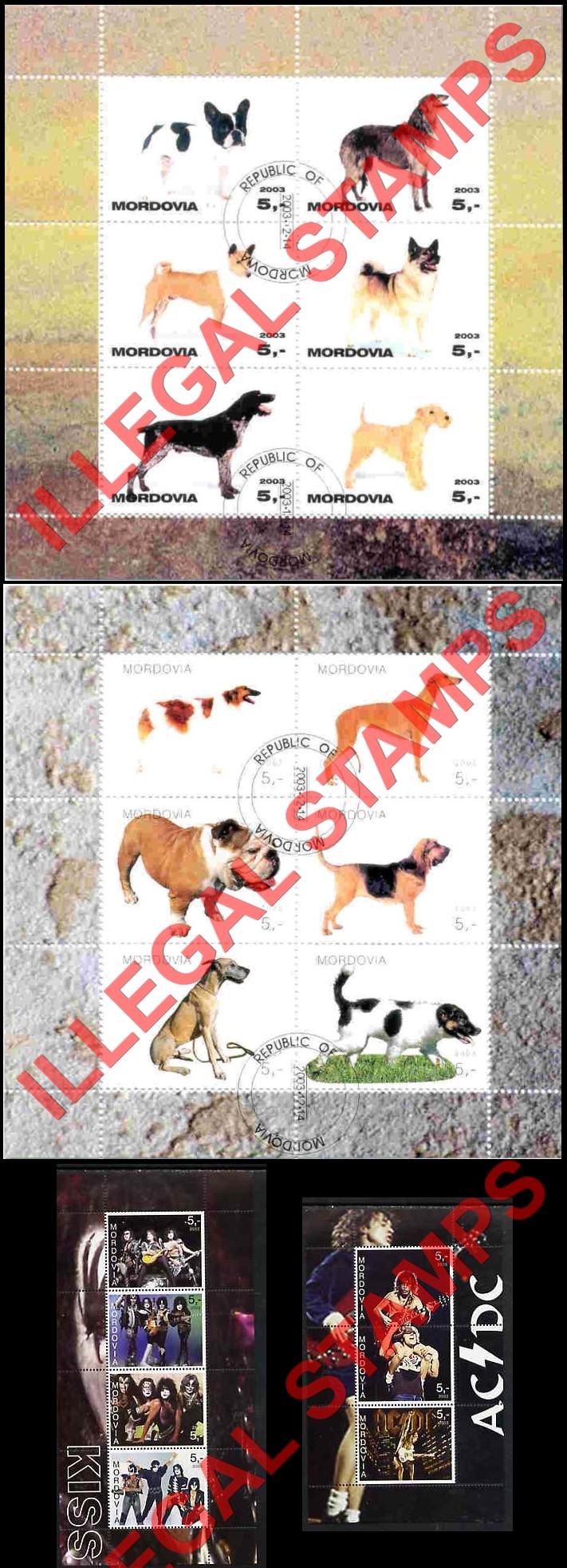 Republic of Mordovia 2003 Counterfeit Illegal Stamps