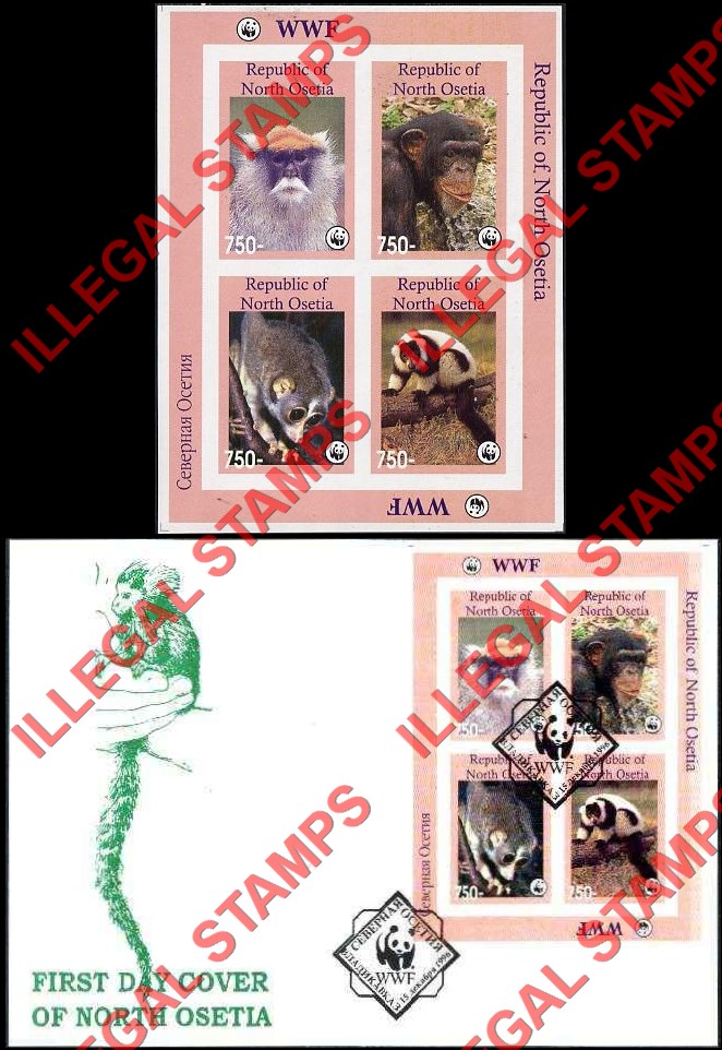 North Ossetia 1996 Counterfeit Illegal Stamps