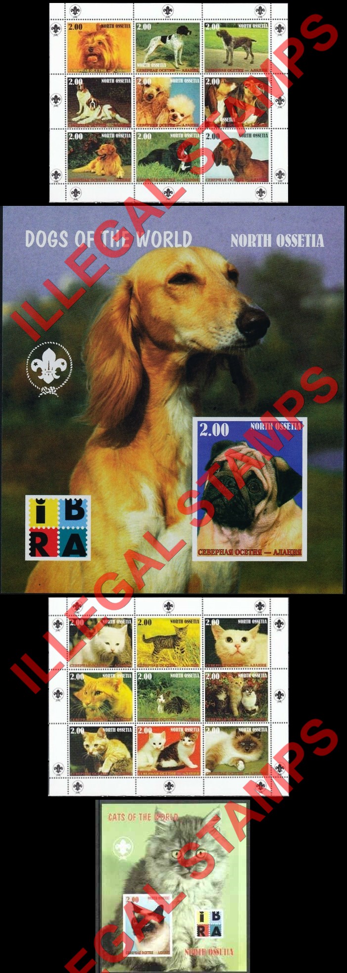 North Ossetia 1999 Counterfeit Illegal Stamps (Part 2)